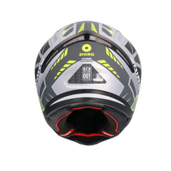 SHIRO HUNTER SH-890 STAGE PLATA Moto Intrageli Caschi Opaco Grigio Nero Giallo
