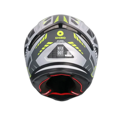 SHIRO HUNTER SH-890 STAGE PLATA Moto Intrageli Caschi Opaco Grigio Nero Giallo 