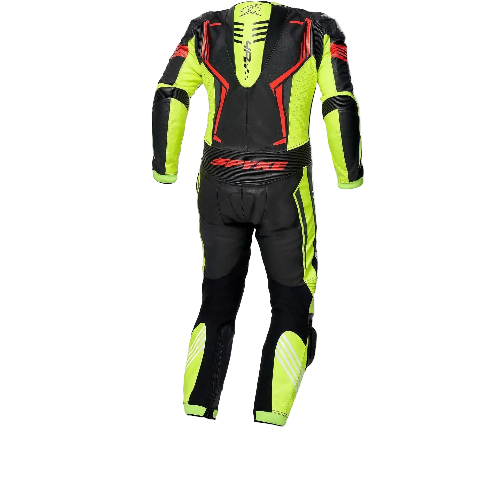 SPYKE ASSEN RACE 2.0 1PC Moto Tuta Nero Giallo Fluo Rosso Fluo 