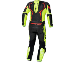 SPYKE ASSEN RACE 2.0 1PC Moto Tuta Nero Giallo Fluo Rosso Fluo 