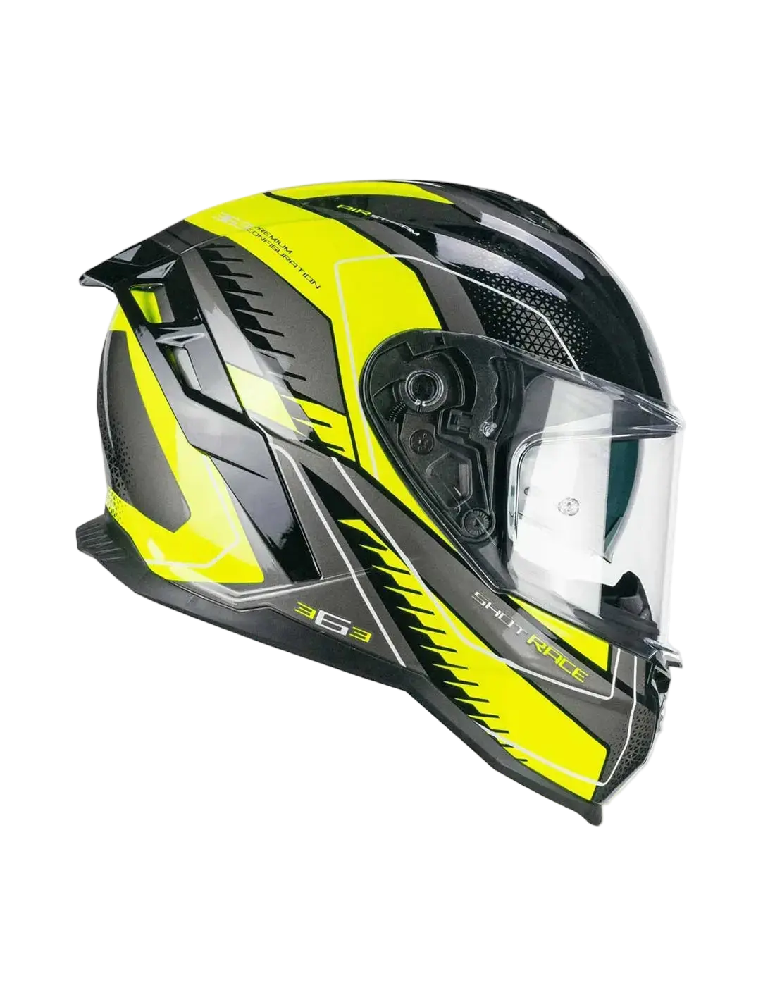 CGM 363G SHOT RACE Moto Integrali Caschi Nero Giallo Fluo 
