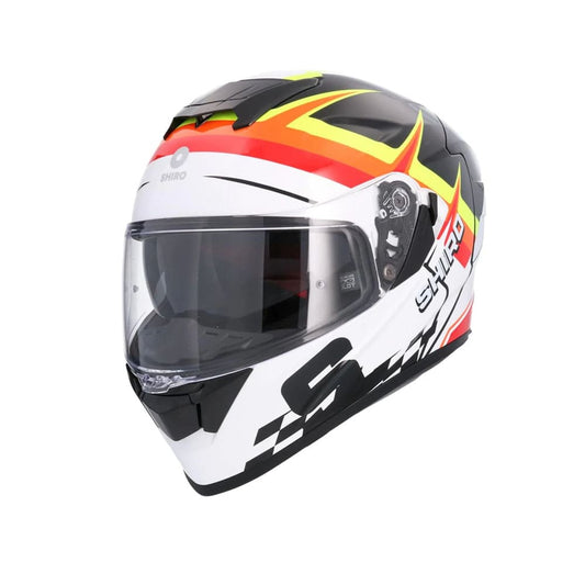 SHIRO RAPTOR PEGASUS MOTO INTEGRALI CASCHI BIANCO NERO GIALLO ROSSO 