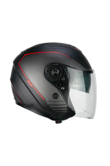 CGM 160G JAD RIDE Motociclismo Jet Caschi Nero Rosso opaco 