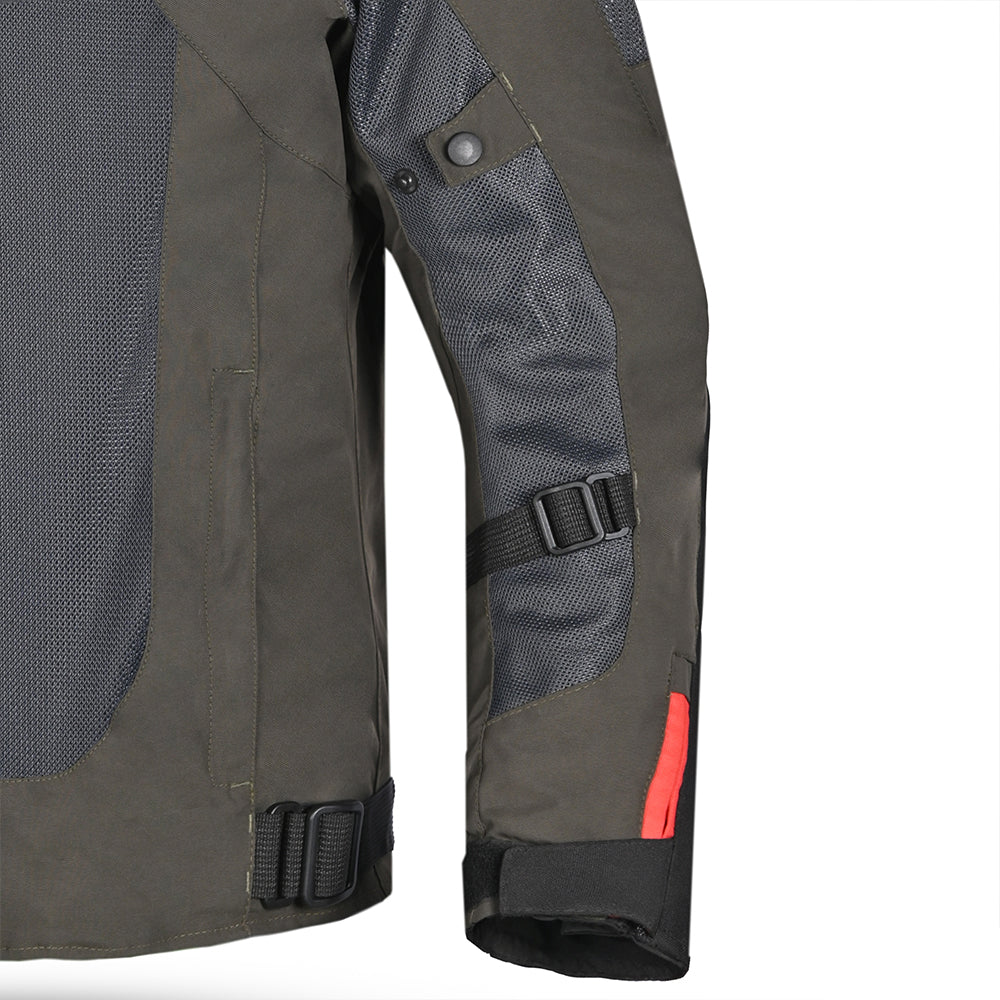 R-TECH SPIRAL MESH CHAQUETA DE MOTO DE HOMBRE TEXTIL  ARENA GRIS ROJO 