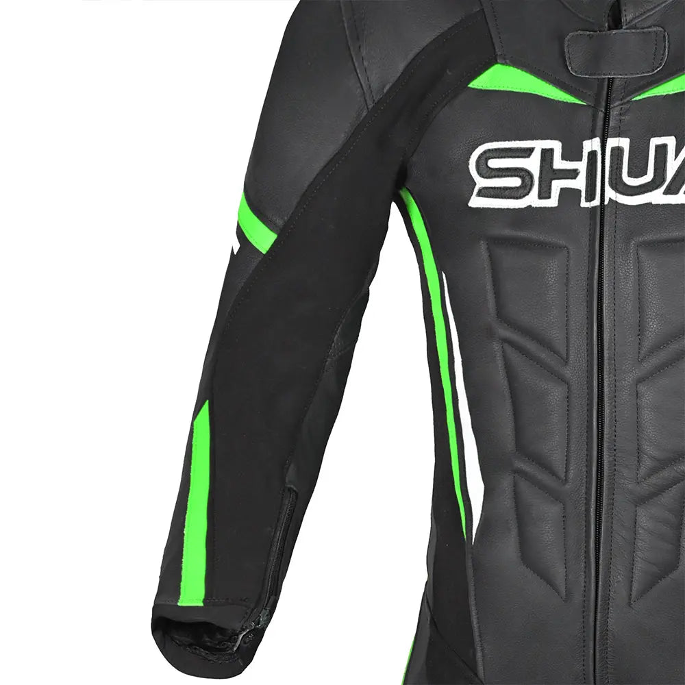 Shua Infinity Nero Verde 1PC Tute da Moto in Pelle Uomo 