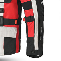 Bela Cross Road Extreme WP Giacca moto per uomo Nero / Antracite / Rosso ( Maniche removibili )under arm
