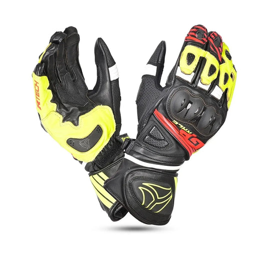 R-tech GP Racing  Guanti da corsa da uomo - NERO/GIALLO 