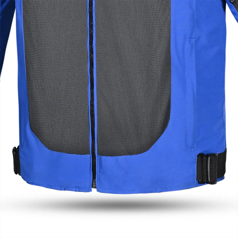 R-Tech Spiral Mesh  Giacca Estiva in Tessuto Moto -Blu Grigio verde zip