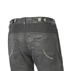 Bela Tom Men Wax Coated Denim Nero Pantaloni 