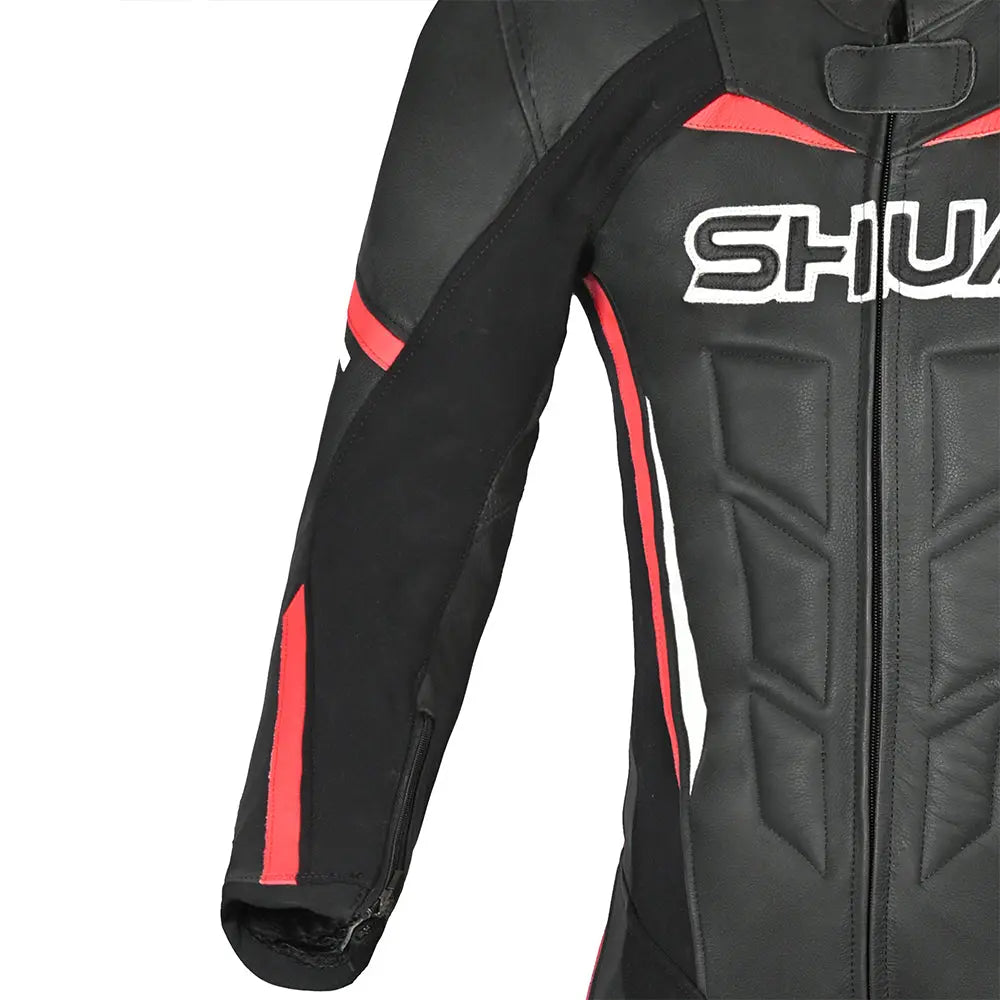 Shua Infinity Nero Rosso1PC Tute da Moto in Pelle Uomo arm