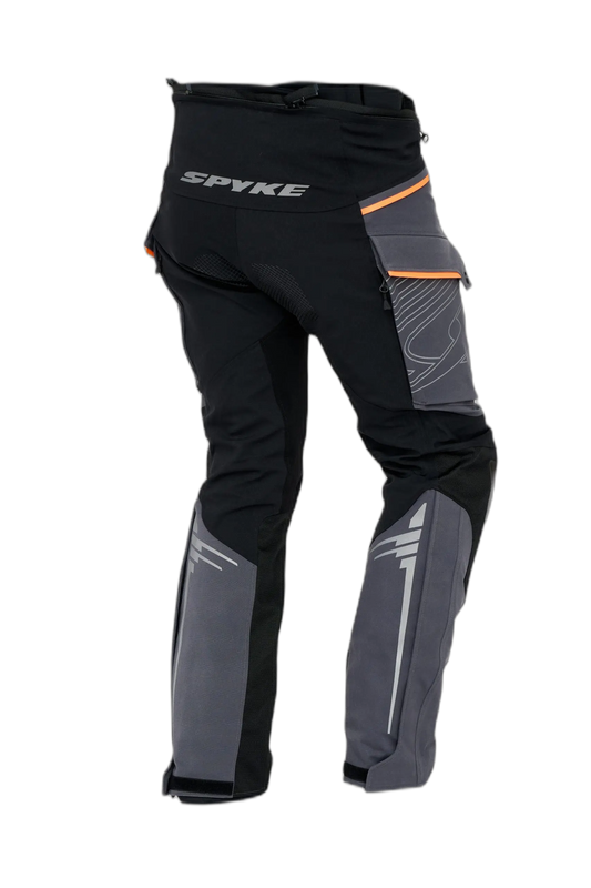 SPYKE ARTICA DRY TECNO Moto Uomo Pantaloni Nero Arancione Grigio 
