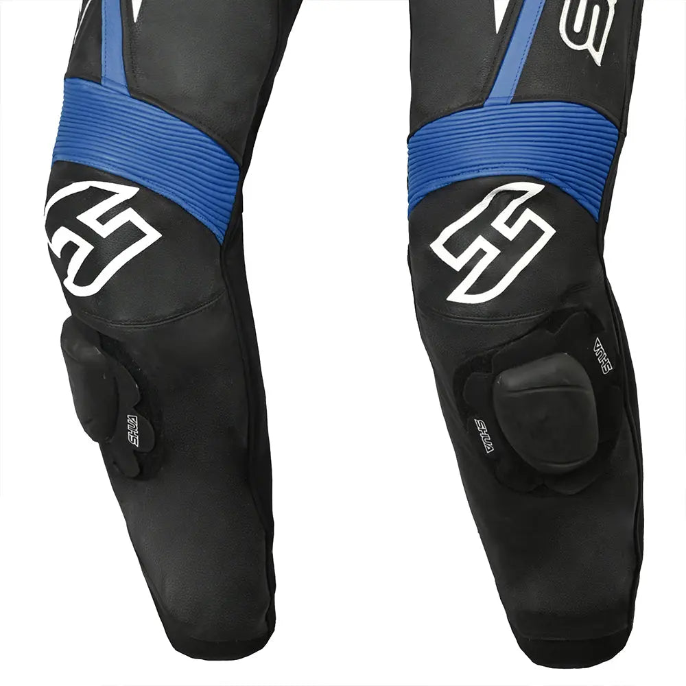 Shua Infinity Nero Blu 1PC Tute da Moto in Pelle Uomo knees