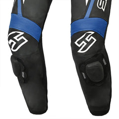 Shua Infinity Nero Blu 1PC Tute da Moto in Pelle Uomo knees