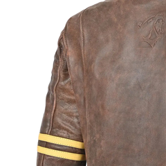 Bela Royal Rider Giacca in pelle vintage marrone/beige 