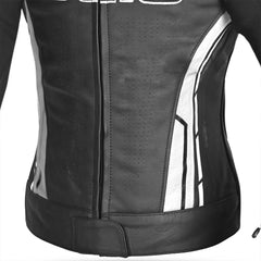 Bela Rocket Nero bianco donna Giacca (Pelle Di Canguro Mix) zip