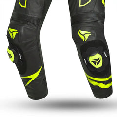 R-Tech rising star Kangaroo Mix Tuta Moto In Pelle Racing Intera Nero/Giallo 