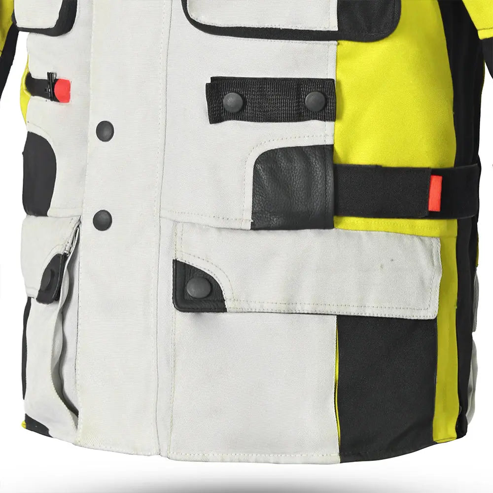Bela Cross Road Extreme WP Giacca moto per uomo Nero / Giallo Fluorback view