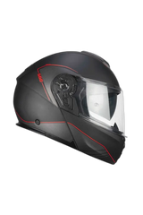 CGM 560G MAD RIDE Moto Modulare Caschi Nero Rosso opaco 