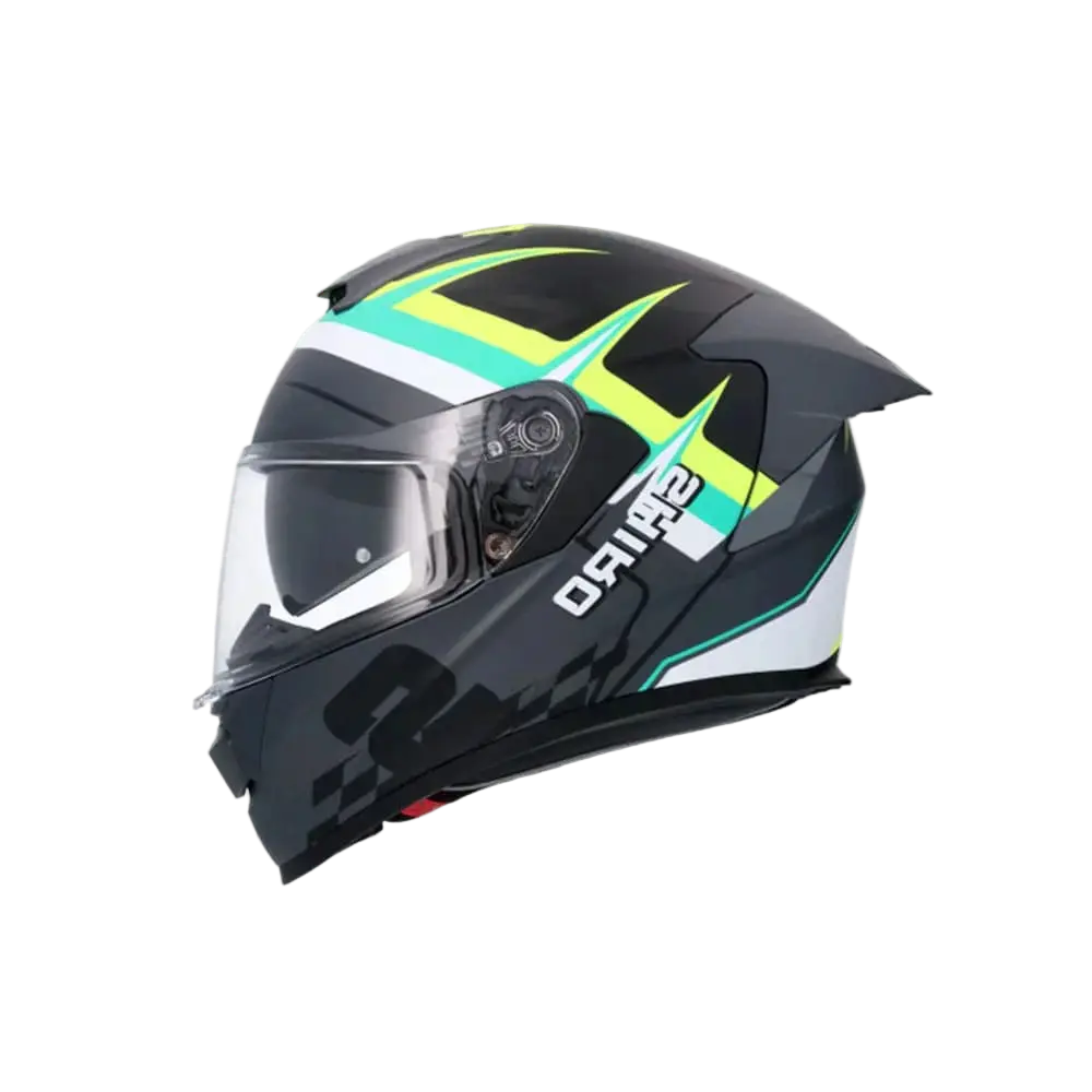 SHIRO RAPTOR PEGASUS Moto Integrali Caschi Opaco Nero Verde Giallo 