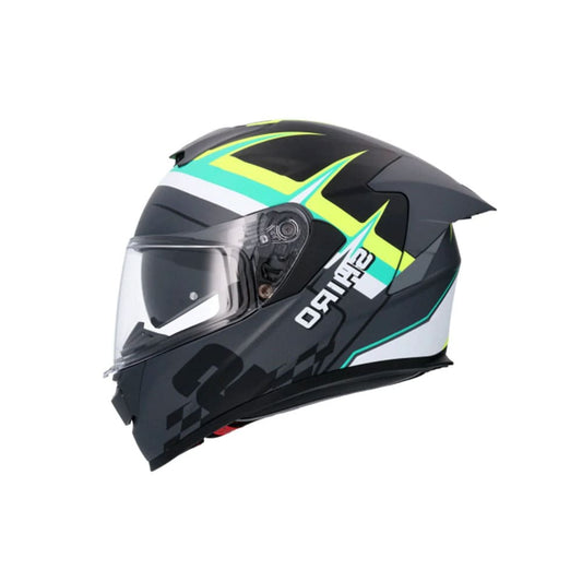 SHIRO RAPTOR PEGASUS Moto Integrali Caschi Opaco Nero Verde Giallo