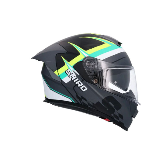 SHIRO RAPTOR PEGASUS Moto Integrali Caschi Opaco Nero Verde Giallo