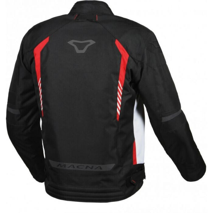 MACNA GRISCO Hombre Moto Textil Chaqueta Negro Blanco Rojo
