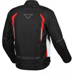 MACNA GRISCO Hombre Moto Textil Chaqueta Negro Blanco Rojo