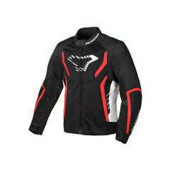 MACNA GRISCO Hombre Moto Textil Chaqueta Negro Blanco Rojo