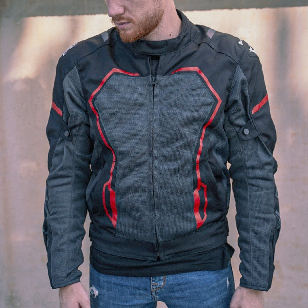 BELA - Chaqueta Textil Artrex Negro/Gris/Rojo