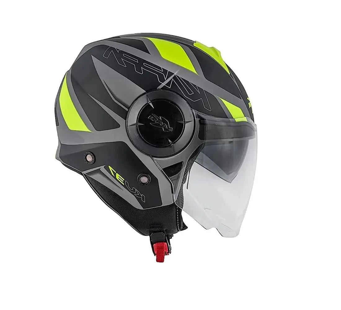 KAPPA KV37 EVO Sharp Motociclo Jet Caschi Nero Opaco Giallo