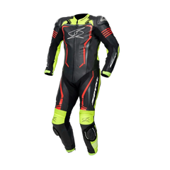 SPYKE ASSEN RACE 2.0 1PC Moto Tuta Nero Giallo Fluo Rosso Fluo 