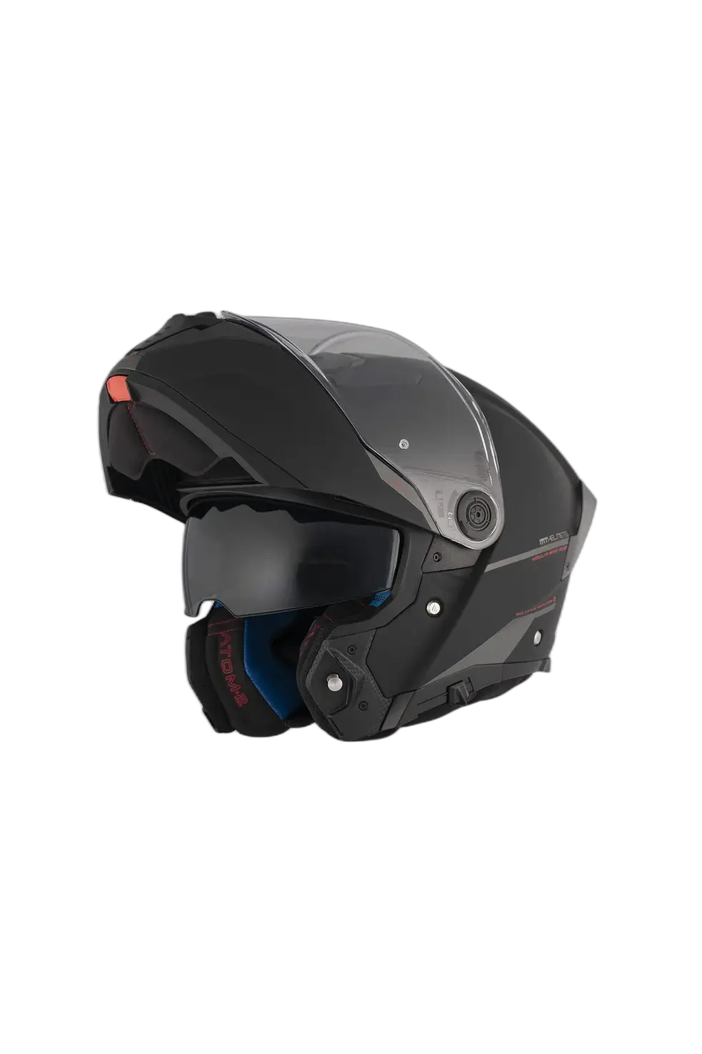 MT ATOM 2 SV SOLID A1 Moto Modulare Filp Up Caschi Nero Opaco 