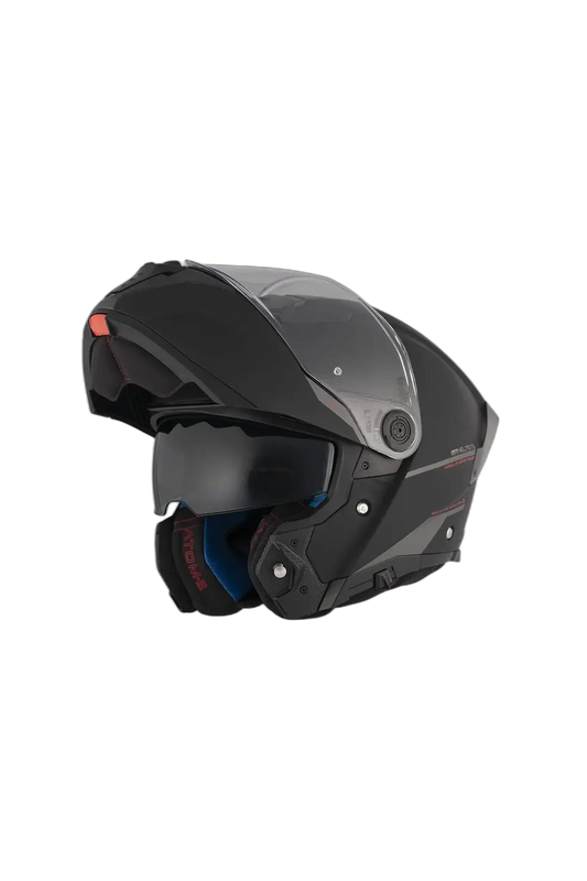 MT ATOM 2 SV SOLID A1 Moto Modulare Filp Up Caschi Nero Opaco 