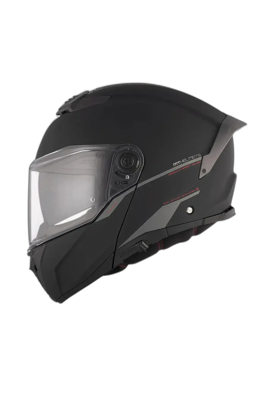 MT ATOM 2 SV SOLID A1 Moto Modulare Filp Up Caschi Nero Opaco 