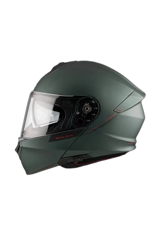 MT GENESIS SV SOLID A6 Integrale Moto Modulare Caschi Verde Opaco 