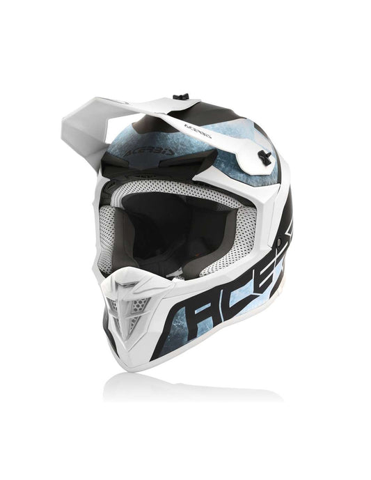 ACERBIS - CASCO LINEAR BIANCO/AZZURRO - SECURTEX MOTOR S.L (t/a MaximoMoto)