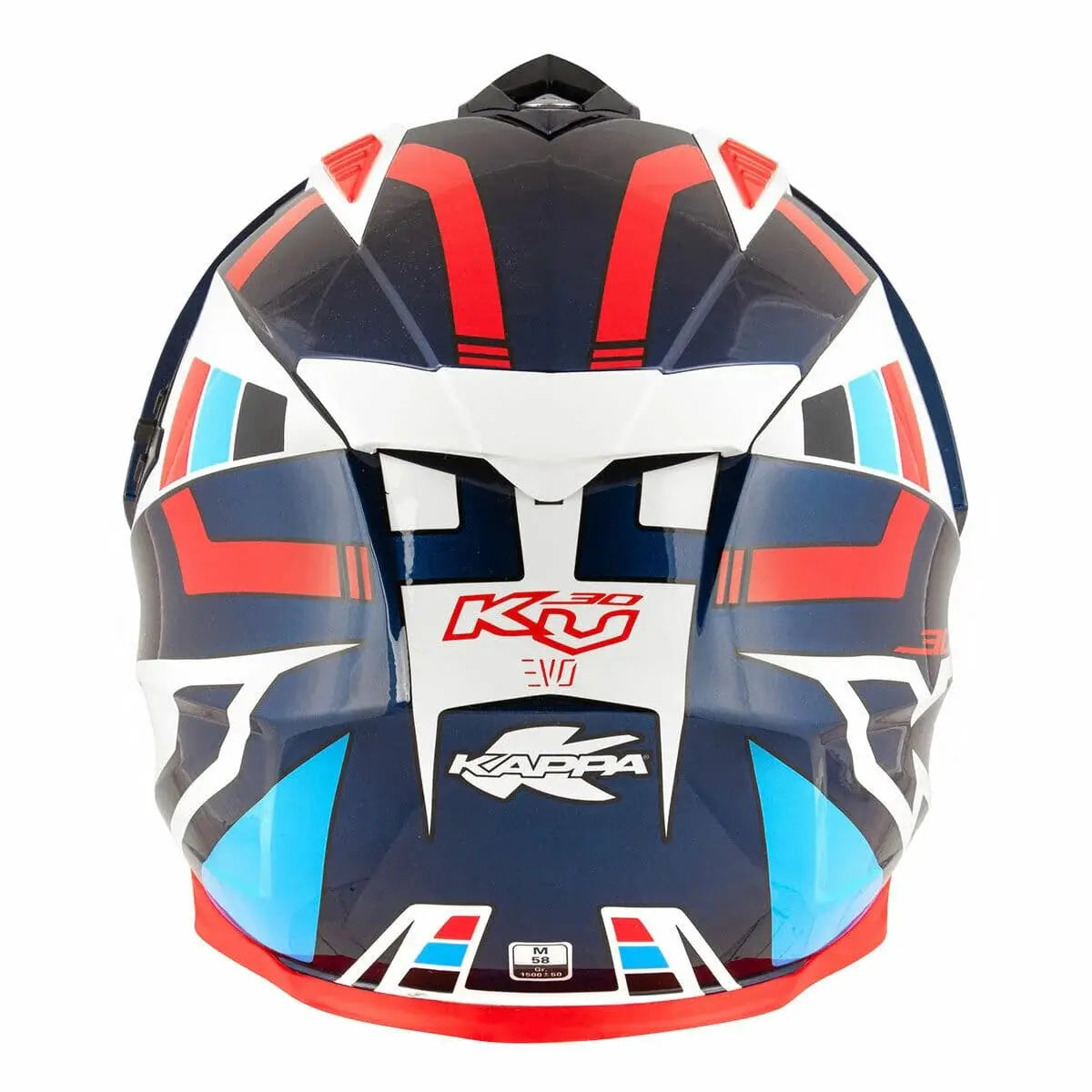 KAPPA KV30 EVO Moto Integrali Avventura Caschi Bianco Blu Rosso