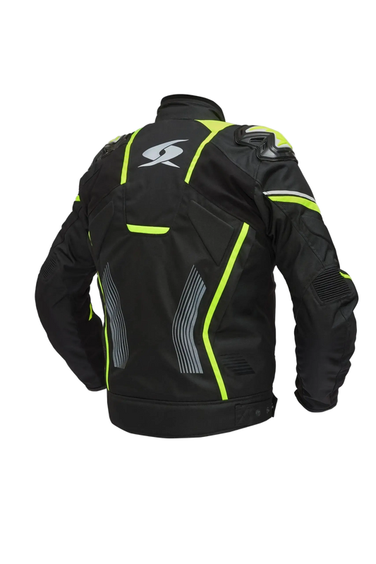 SPYKE Aragon Gt Dry Techno Uomo Moto Giacca Nero Fluo Giallo 