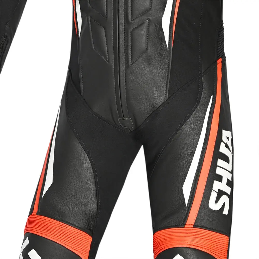Shua Infinity Nero Arancia 1PC Tute da Moto Pelle Uomo 