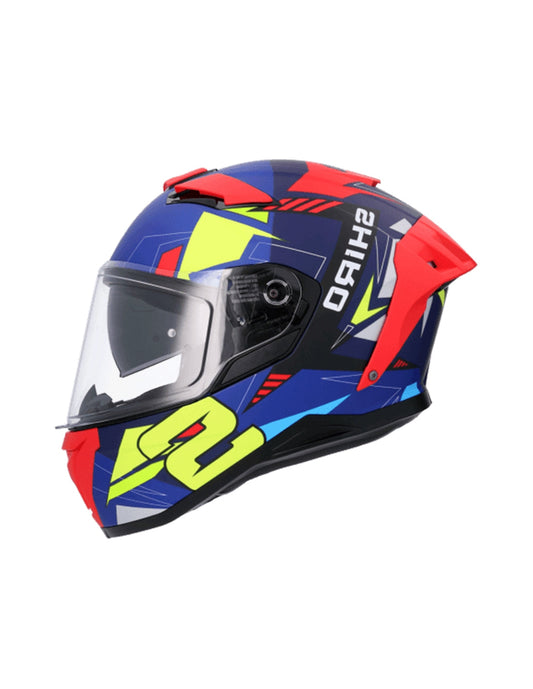 SHIRO ALPHA UPGRADE MOTO INTEGRALI CASCHI OPACO BLU NERO ROSSO