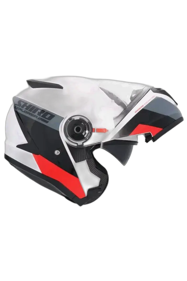 SHIRO EXPLORER MAVERICK Moto Modulari Caschi Bianco Perla Rosso 