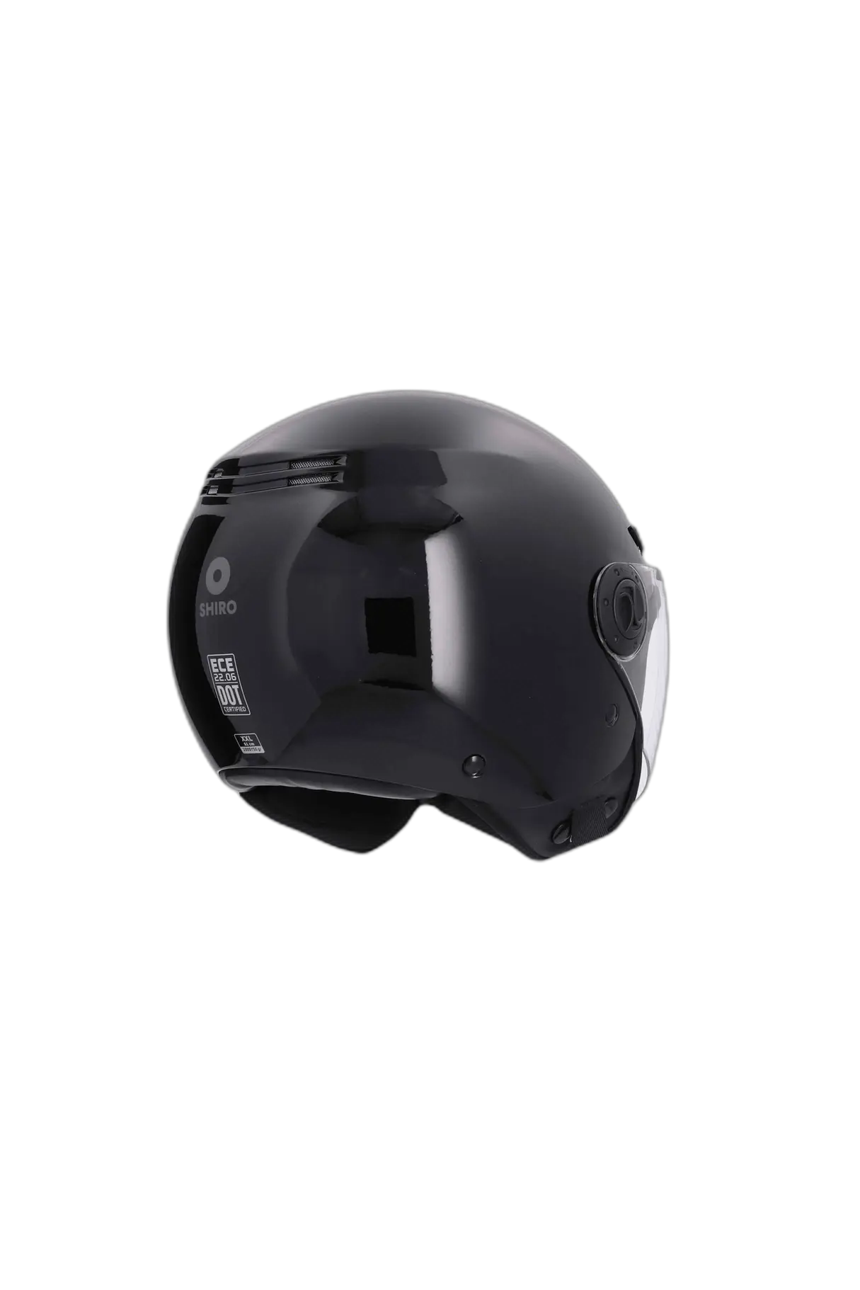 SHIRO SH-62 KYOTO Moto Jet Caschi Opaco Nero 