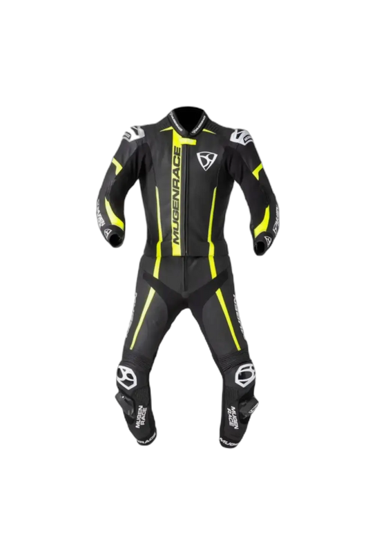 MUGENRACE MNR-1911 Molto Tuta Pelle Nero Giallo Bianco 