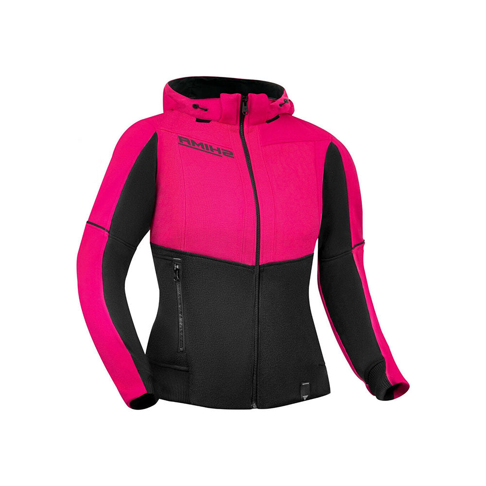 SHIMA Daybreaker Signore Felpa cappuccio zip Nero Rosa 