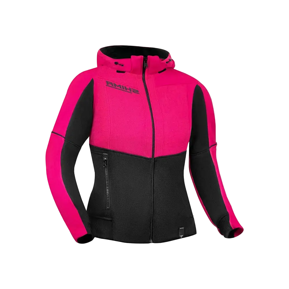 SHIMA Daybreaker Signore Felpa cappuccio zip Nero Rosa 