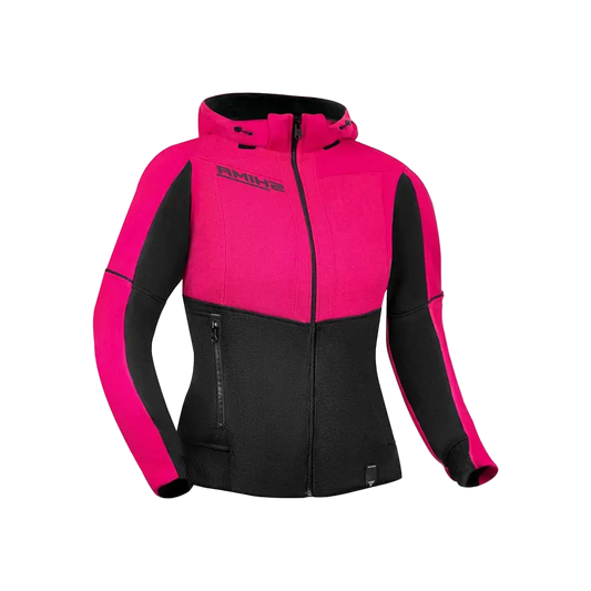 SHIMA Daybreaker Signore Felpa cappuccio zip Nero Rosa 