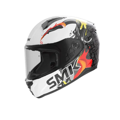 SMK BIONIC YOUTH SPLASH GL124 Moto Integrali Caschi Bianco Nero 