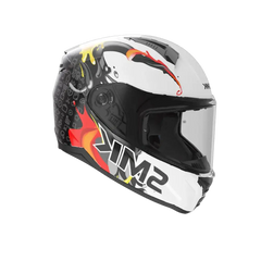 SMK BIONIC YOUTH SPLASH GL124 Moto Integrali Caschi Bianco Nero 