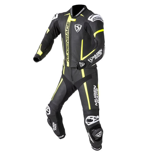 MUGENRACE MNR-1911 Molto Tuta Pelle Nero Giallo Bianco