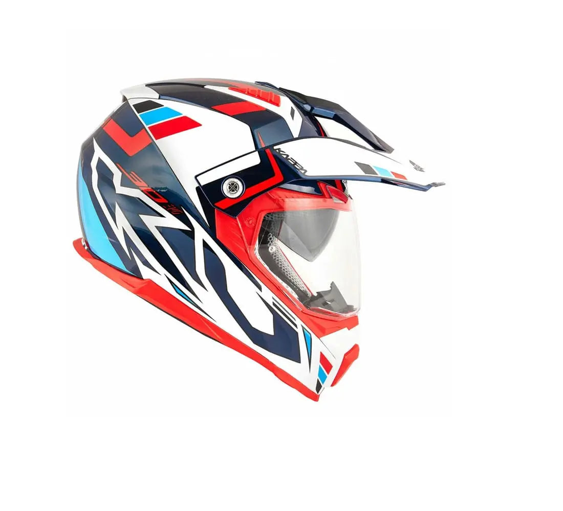 KAPPA KV30 EVO Moto Integrali Avventura Caschi Bianco Blu Rosso